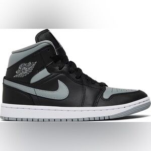 Air jordan 1 retro mid shadow black grey white wmns